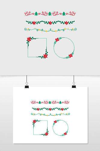 圣诞节框架和边框与铃铛矢量