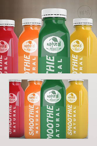前视图塑料瓶不同的水果或蔬菜汁