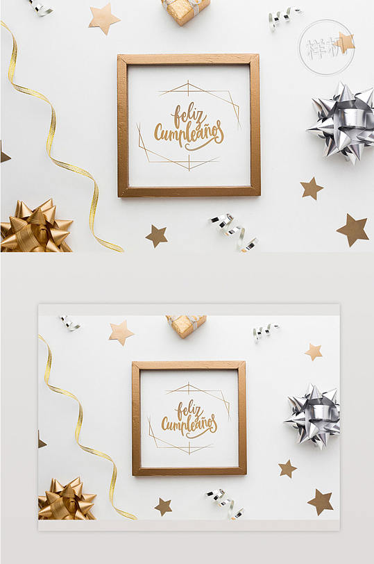 顶视图金色边框,白色背景无ps