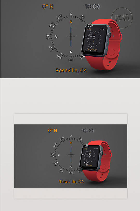 红色智能手表模型Psd