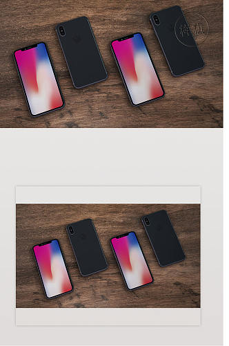 智能手机样机模型从背面和正面Psd