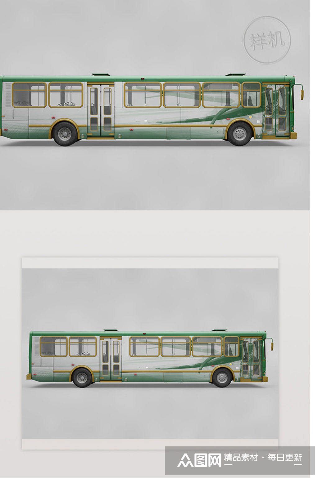 创意公交车巴士样机模型psd模板下载-编号769602-众图网