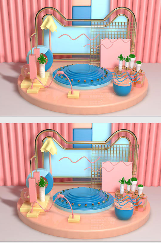 C4D电商舞台背景美陈-众图网