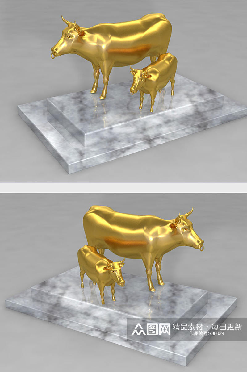 C4D牛年金牛模型素材