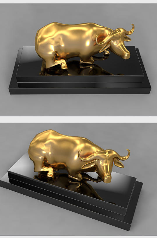 C4D牛年金牛模型-众图网