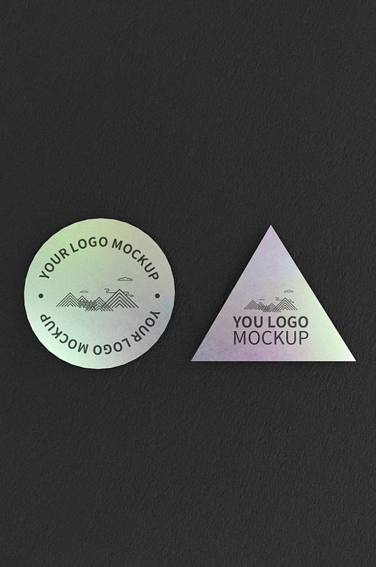 原创镭射效果贴纸logo样机