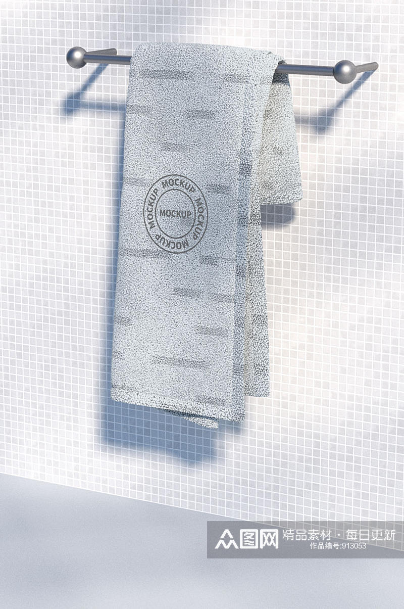 毛巾logo效果样机素材