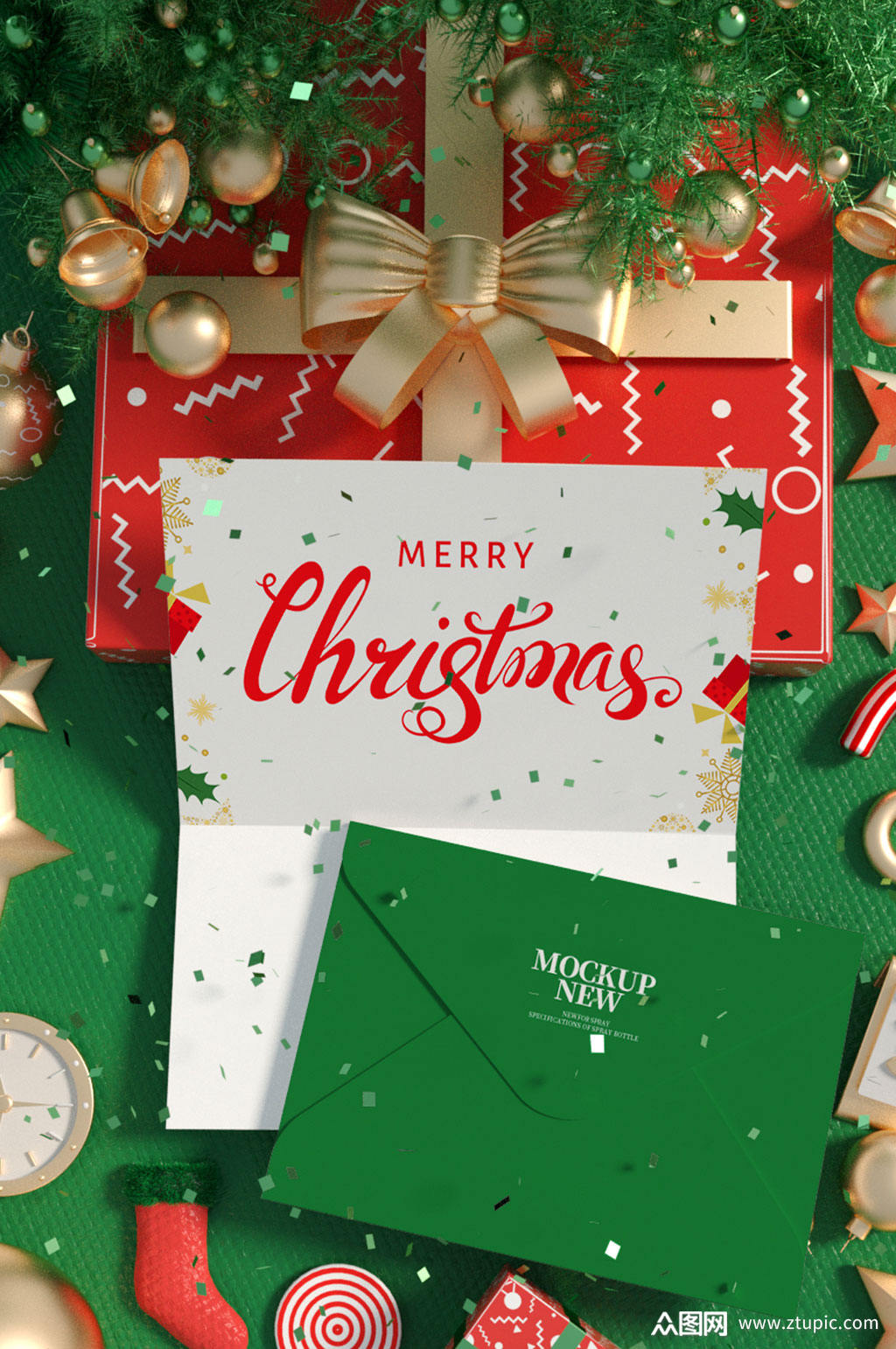 原创圣诞节场景贺卡样机模板下载-编号914599-众图网