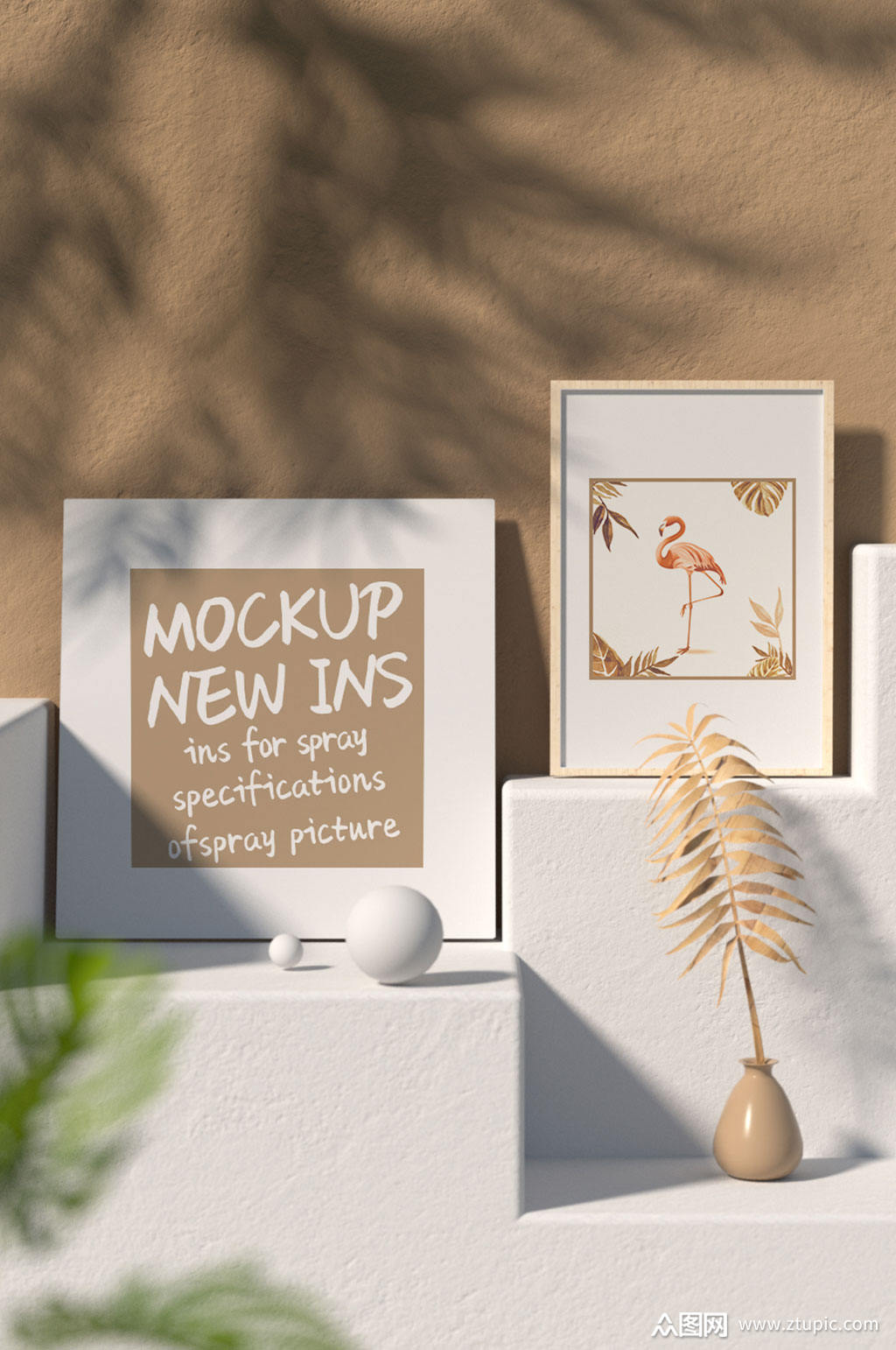 原创ins风新光影相框展示装饰画样机模板下载-编号914605-众图网