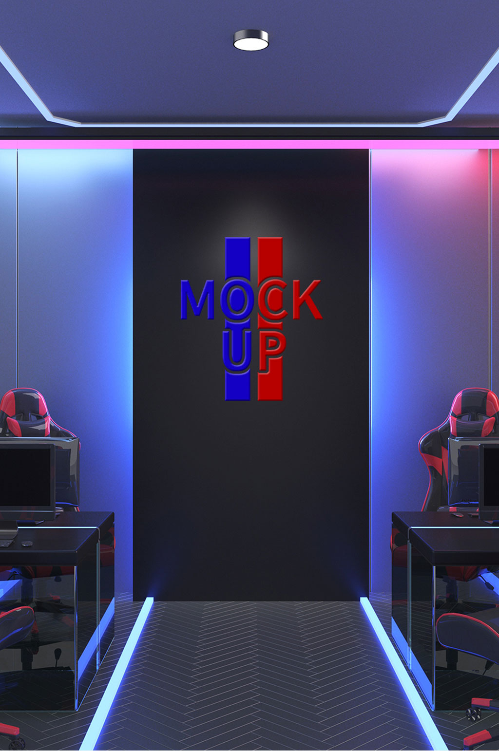 原创3D网络logo样机素材