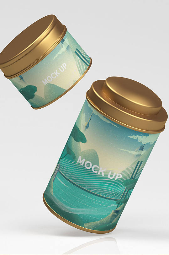 设计立即下载茶叶罐食品包装罐文创样机立即下载茶叶罐礼盒国风文创vi