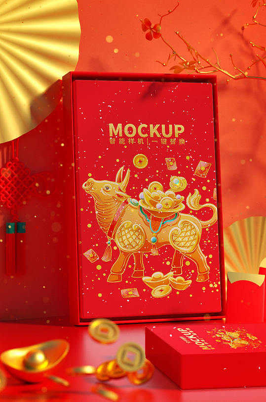 春节红色包装盒图片-春节红色包装盒设计素材-春节红色包装盒模板下载