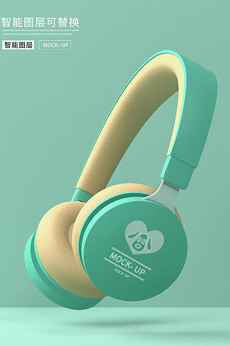 原创3D耳机logo样机