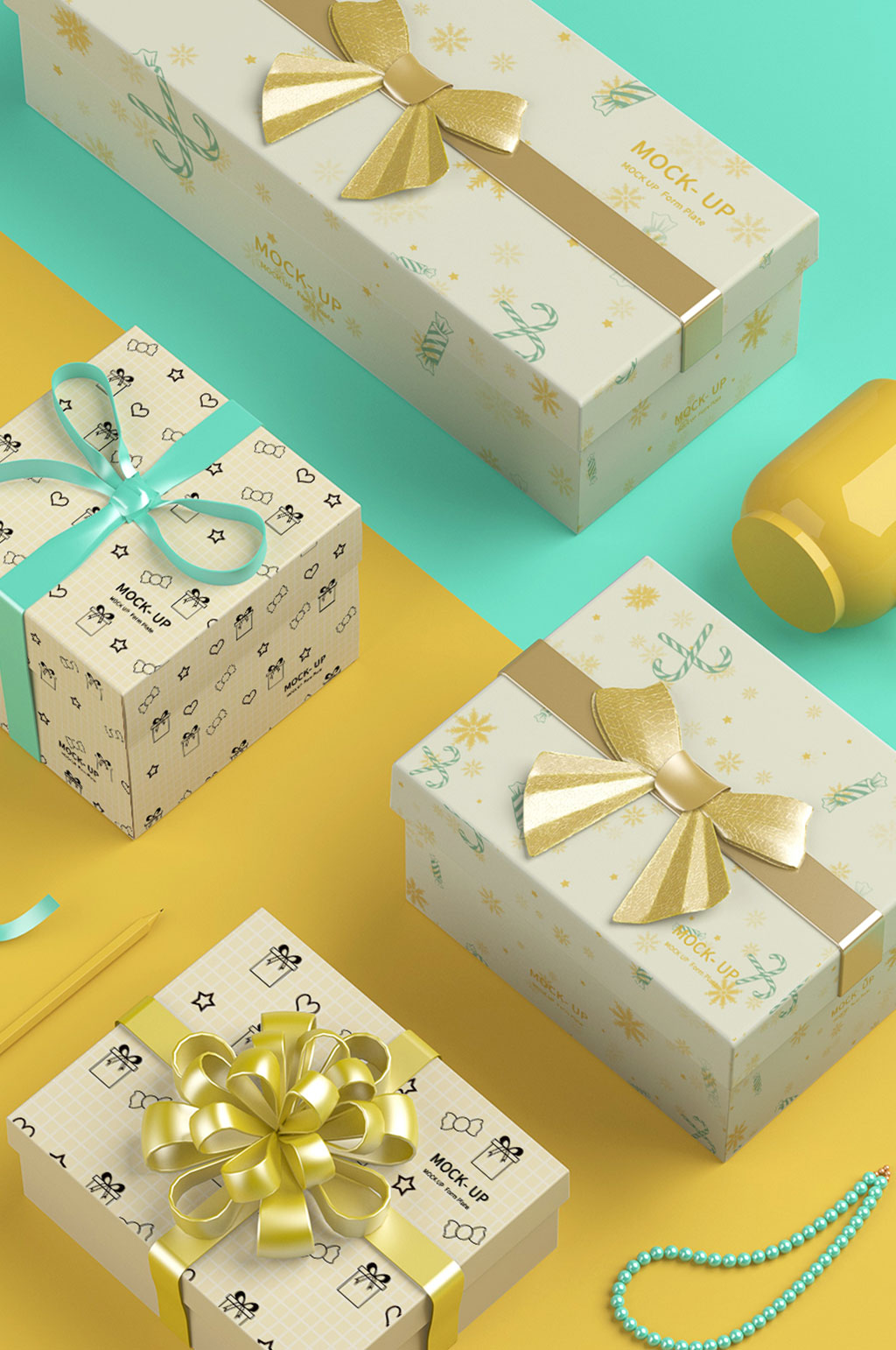 原创3D礼品盒样机素材
