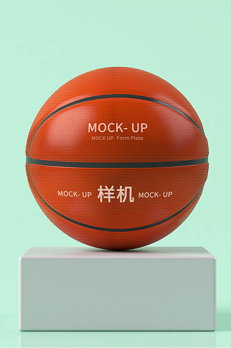 原创3D篮球logo样机