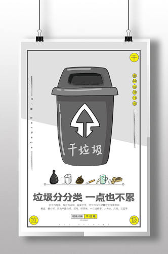 手绘提倡垃圾分类宣传创意环保宣传海报