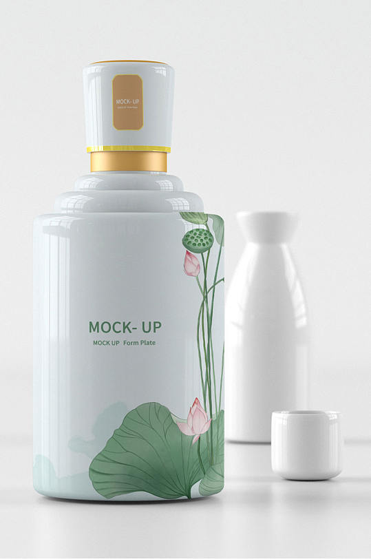 原创3D白酒瓶样机-众图网