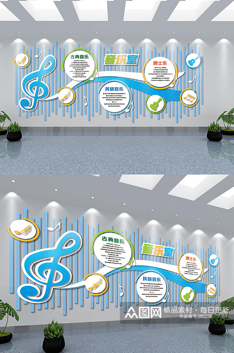 音乐室文化墙教室布置音符音乐元素文化墙素材
