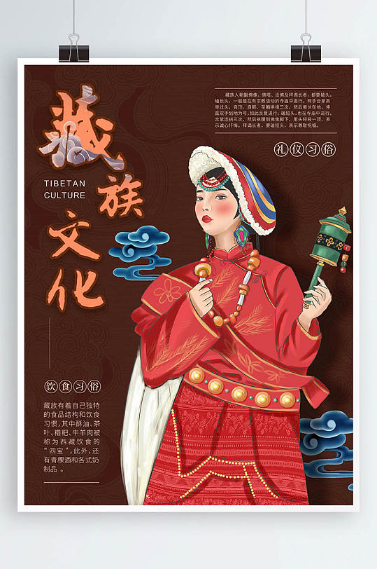 原创插画少数民族风俗海报