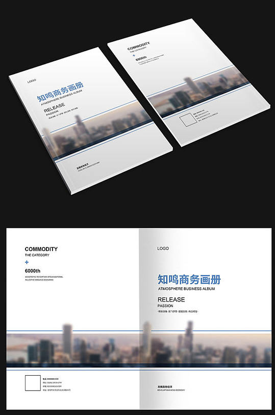 简约蓝色商务画册
