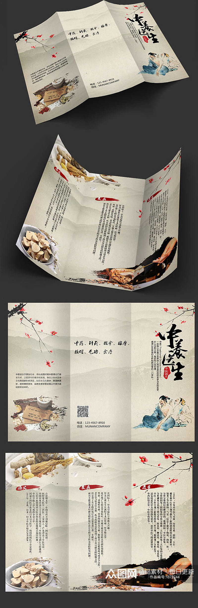 中国风中医折页设计素材