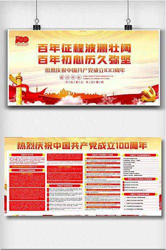 中国共产党成立100周年展板设计