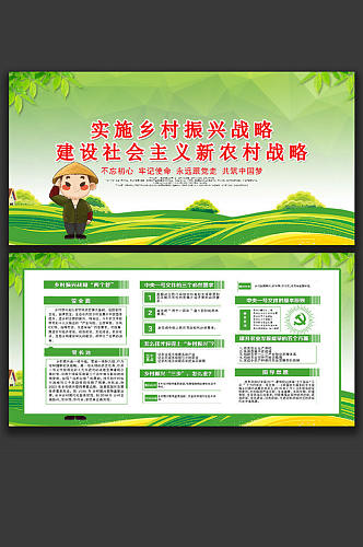 乡村振兴农业发展宣传栏展板设计