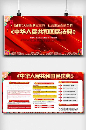 解读中华人民共和国民法典内容展板