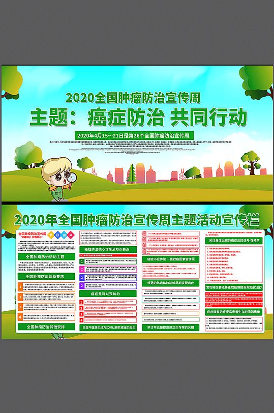 全国肿瘤防治宣传周展板