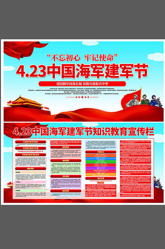中国海军建军节宣传栏