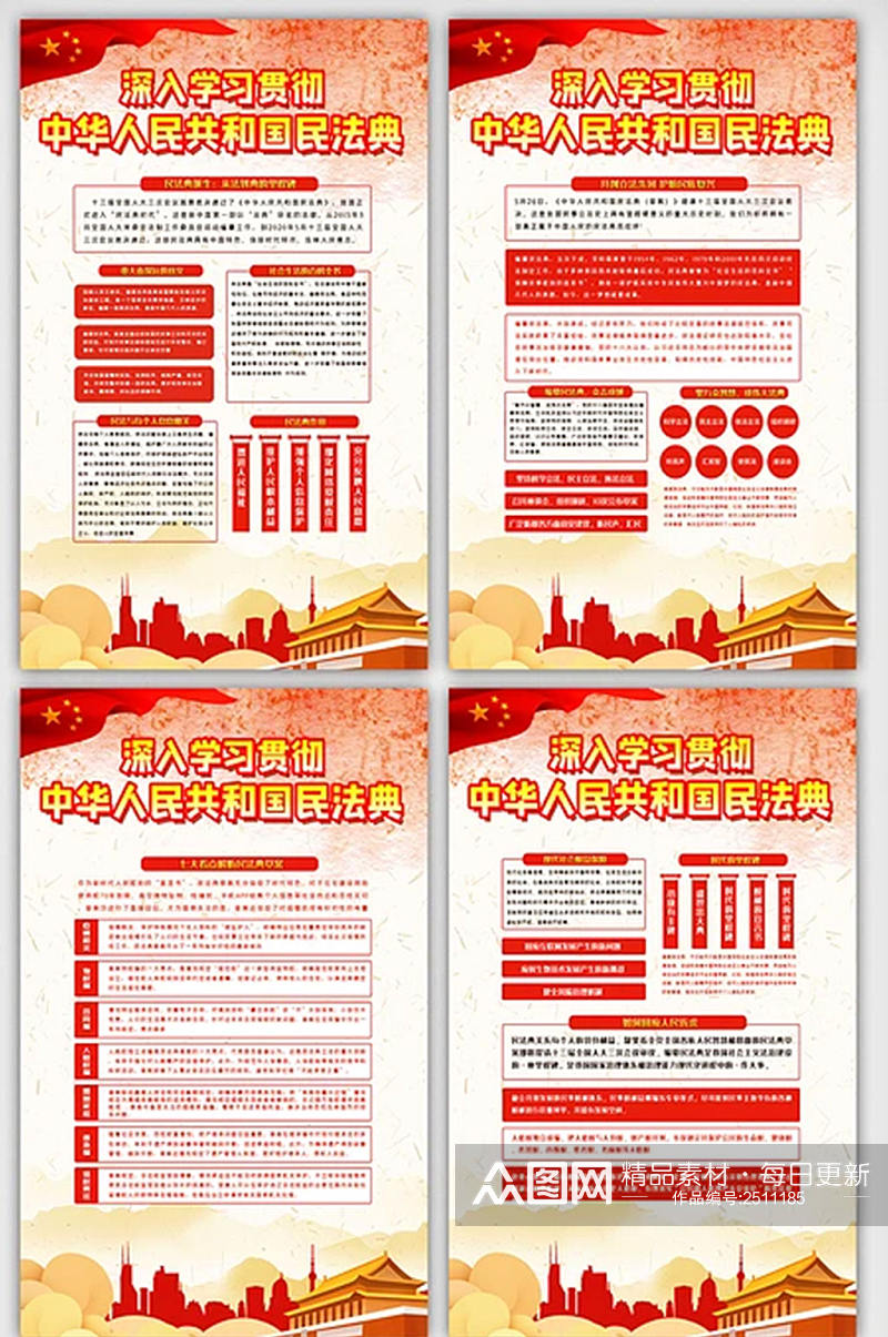 中华人民共和国民法典知识内容展板素材