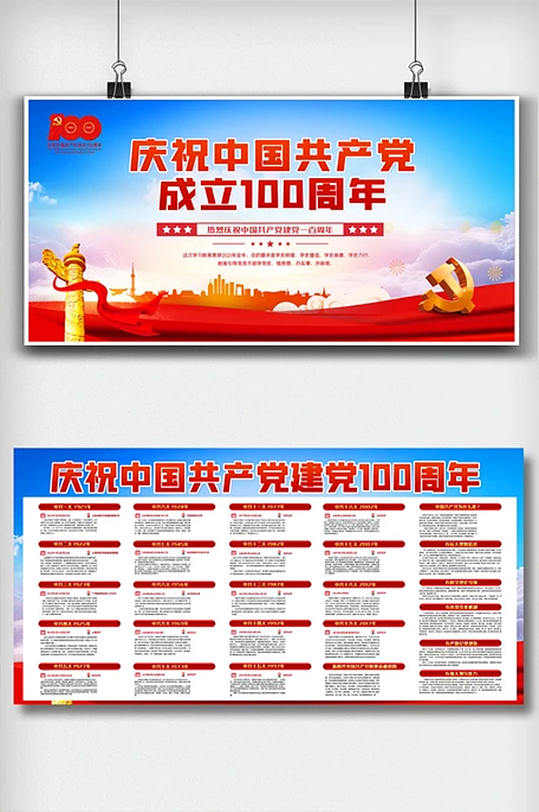 庆祝中国共产党成立100周年内容展板
