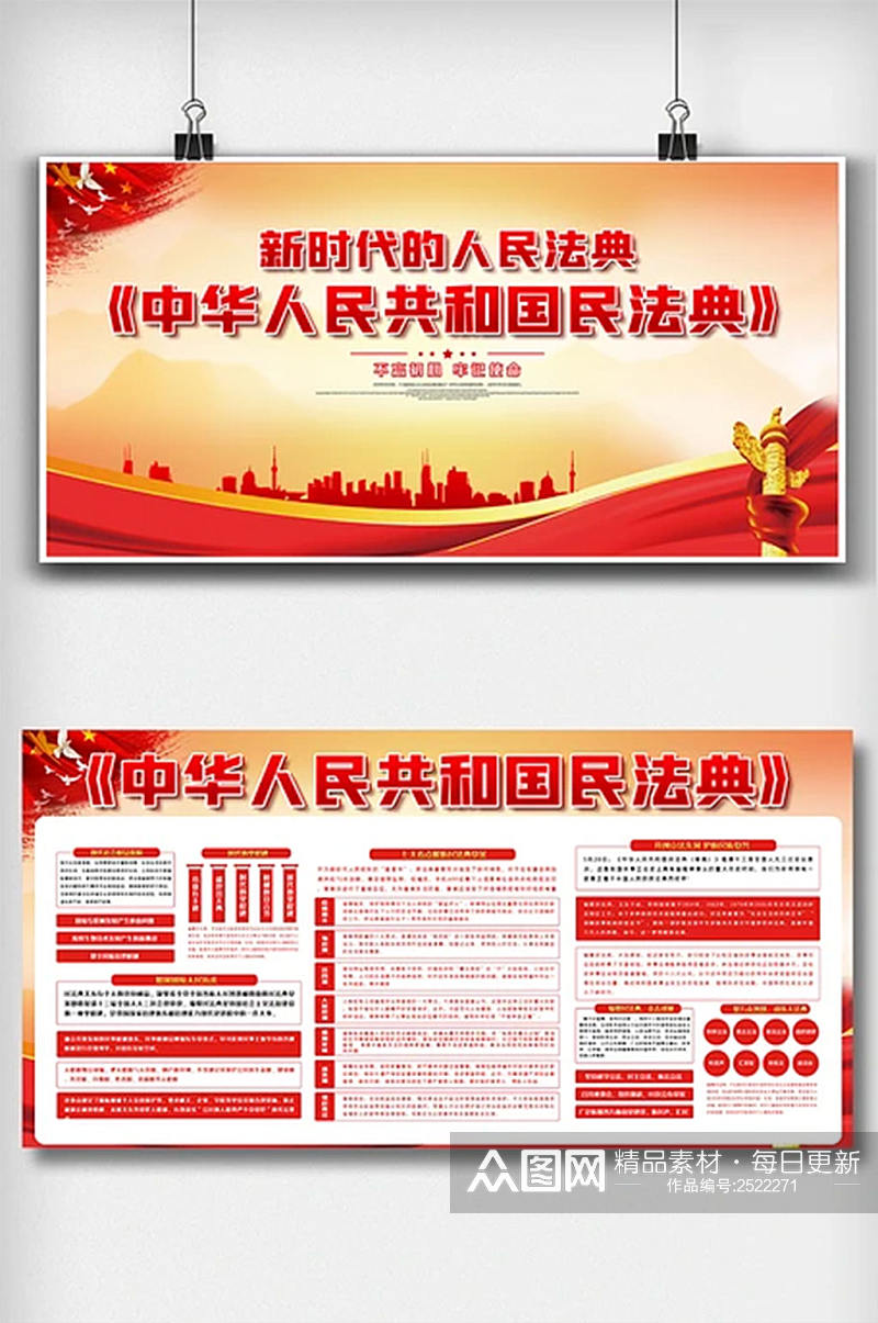 中华人民共和国民法典内容知识展板素材