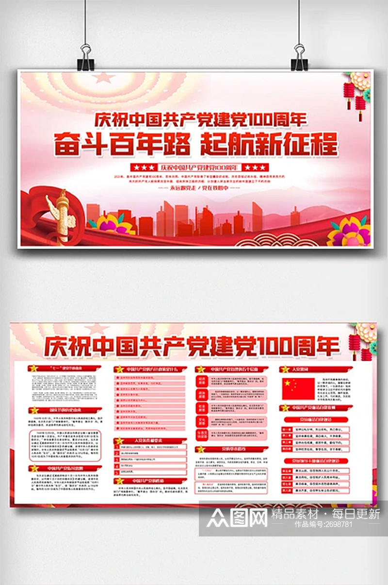 庆祝中国共产党成立100周年内容展板素材