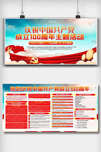 中国共产党成立100周年内容展板