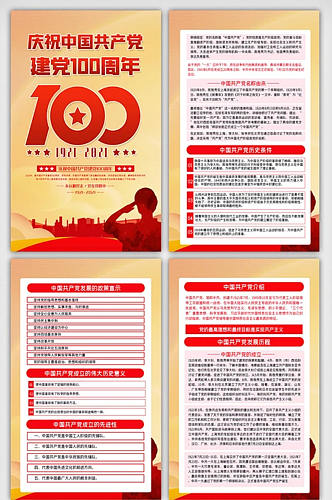 中国共产党建党100周年内容挂画