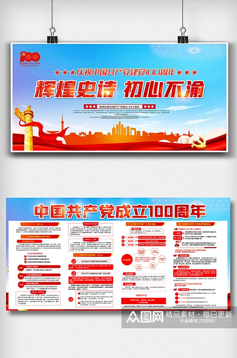 中国共产党成立100周年内容展板素材