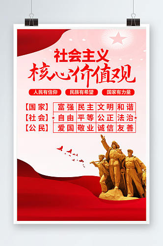 社会主义核心价值观宣传海报展板