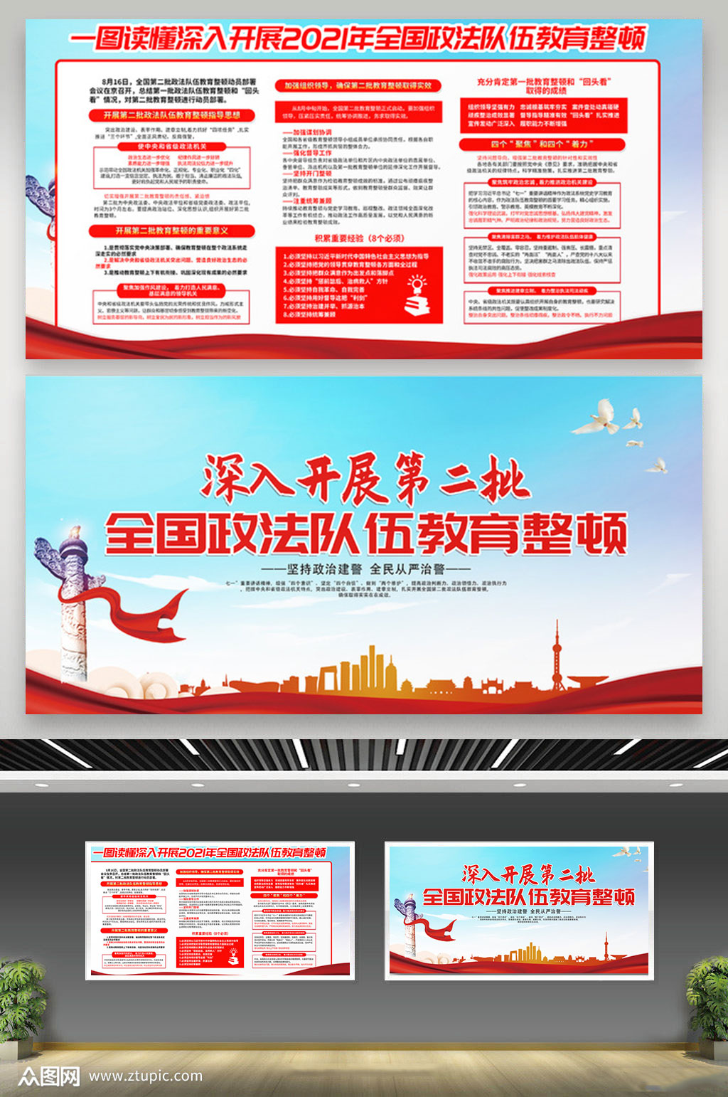 深入开展第二批政法队伍教育整顿宣传栏展板素材