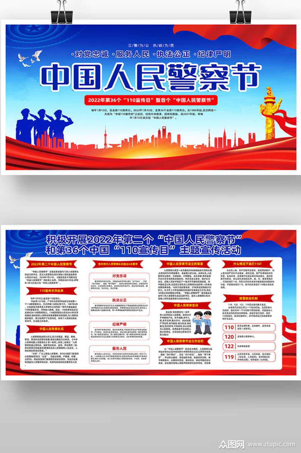 中国人民警察节宣传展板