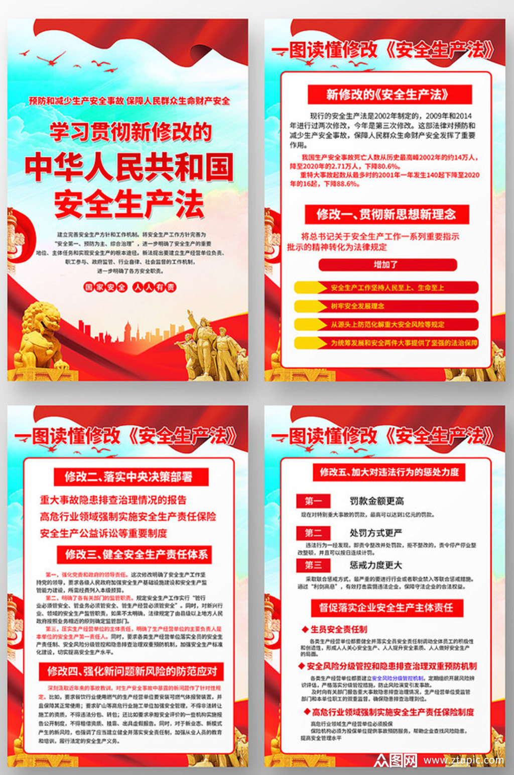 2021新修订安全生产法宣传展板设计素材
