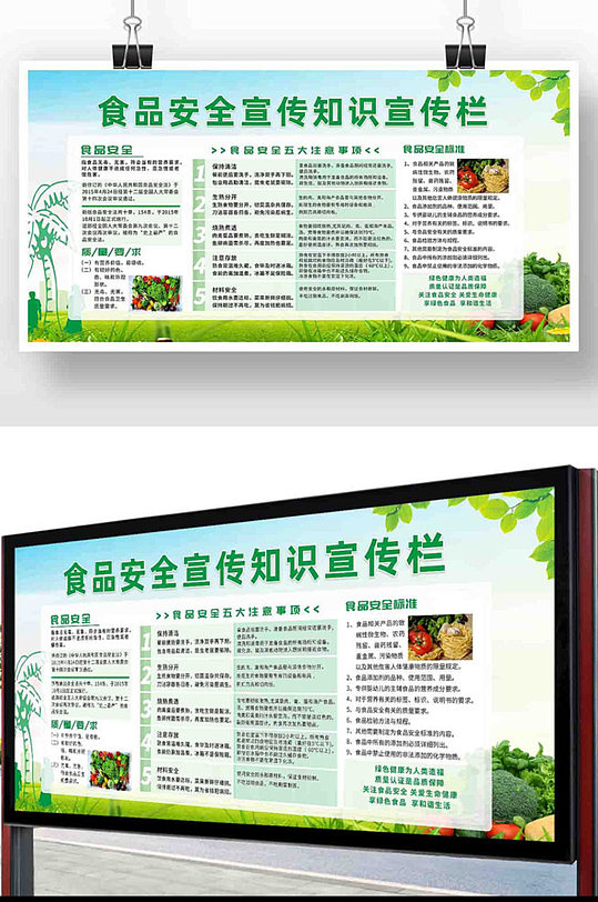 食品安全知识宣传栏展板