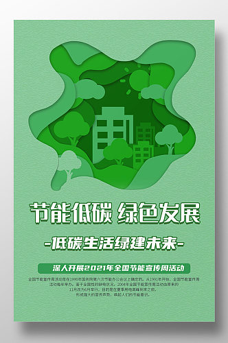 创意绿色环保爱护地球节能低碳海报设计