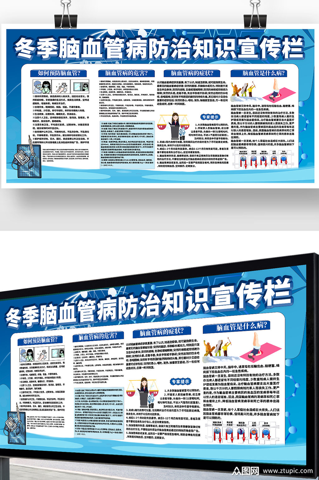 心脑血管病防治知识展板素材