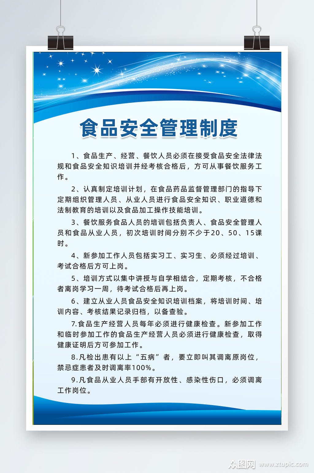食品安全管理制度海报素材