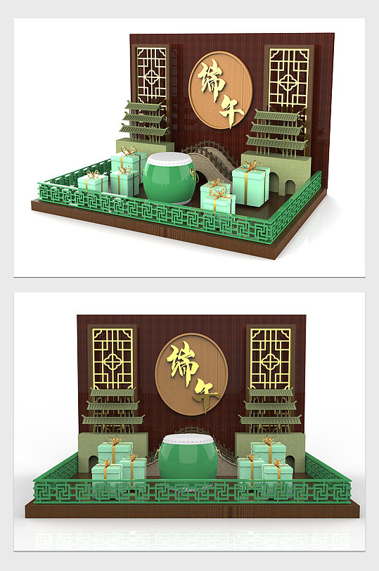 端午攤位布置組景圖片大全大圖