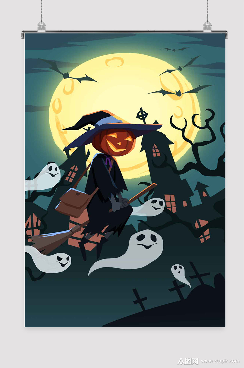 魔法师 万圣节插画素材