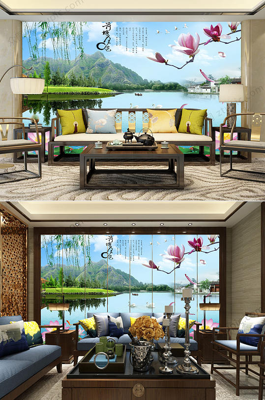 花鸟画 荷花 风景画-众图网