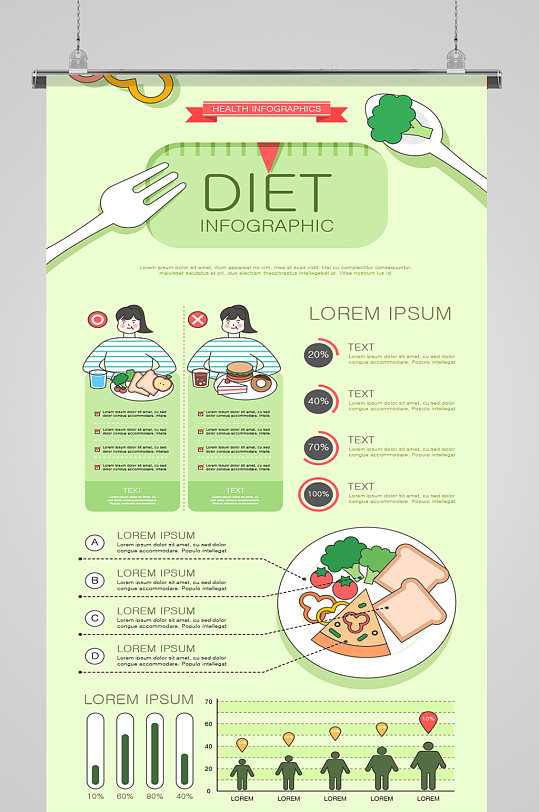 食谱健康医疗海报插画