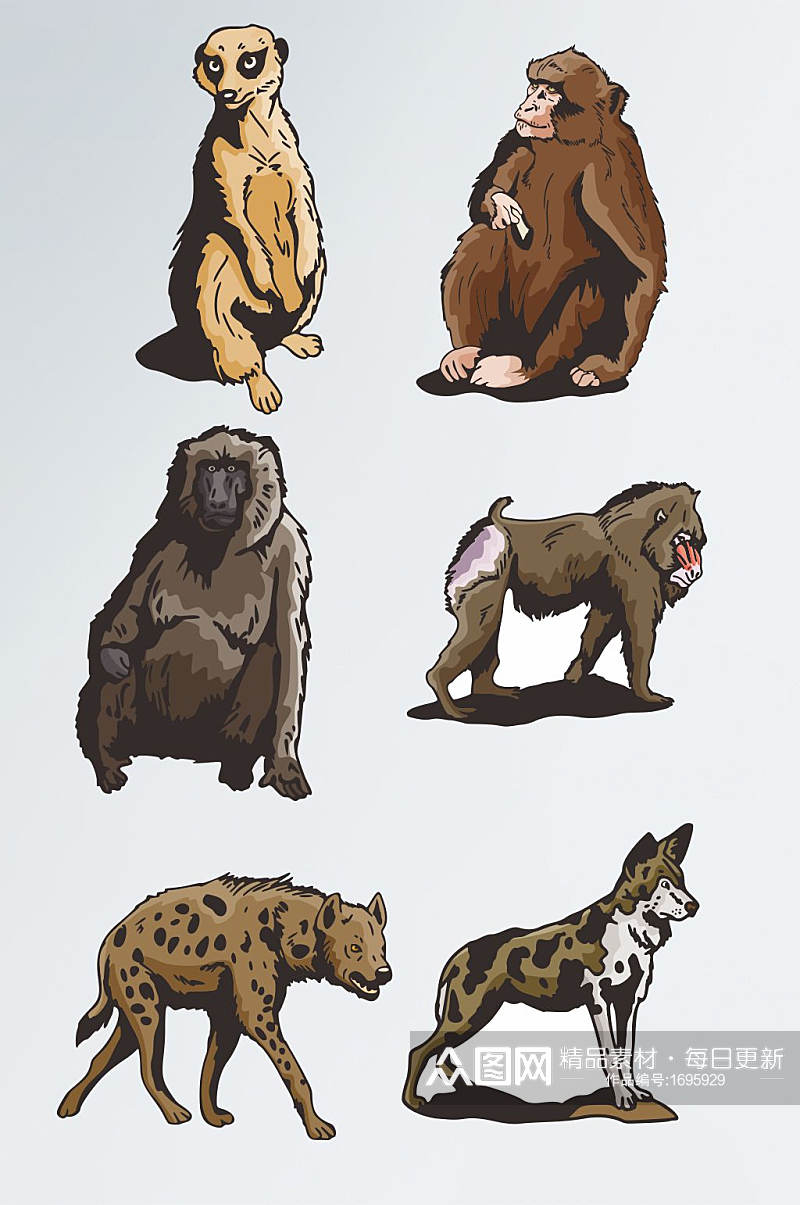 CDR动物矢量手绘插画素材